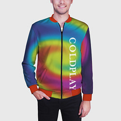 Бомбер мужской Coldplay moon music album, цвет: 3D-красный — фото 2