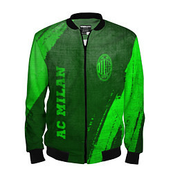 Бомбер мужской AC Milan - green gradient вертикально, цвет: 3D-черный