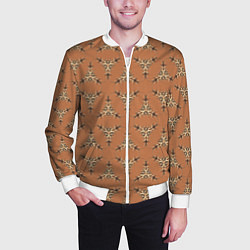 Бомбер мужской Сухоцветы, цвет: 3D-белый — фото 2