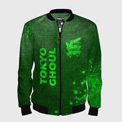 Мужской бомбер Tokyo Ghoul - green gradient вертикально