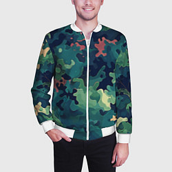 Бомбер мужской Армейский камуфляж зеленый, цвет: 3D-белый — фото 2