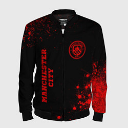 Бомбер мужской Manchester City - red gradient вертикально, цвет: 3D-черный