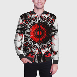 Бомбер мужской Красная сюрреалистичная абстракция, цвет: 3D-черный — фото 2