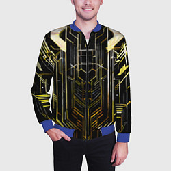 Бомбер мужской Gold lines on a black background, цвет: 3D-синий — фото 2