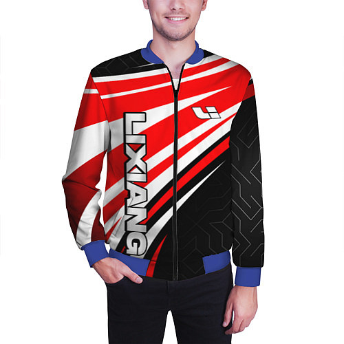 Мужской бомбер Lixiang- red sport uniform / 3D-Синий – фото 3