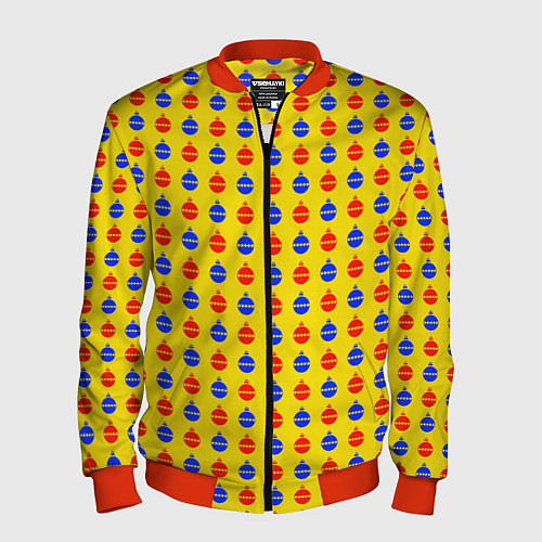 Мужской бомбер Яркие шары / 3D-Красный – фото 1