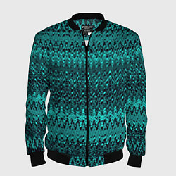 Бомбер мужской Бирюзовый узоры, цвет: 3D-черный