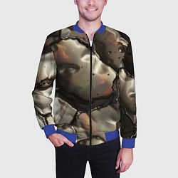 Бомбер мужской Жидкая субстанция светло-коричневая, цвет: 3D-синий — фото 2