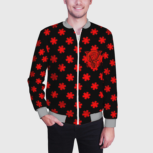 Мужской бомбер Bullet for my valentine pattern / 3D-Меланж – фото 3