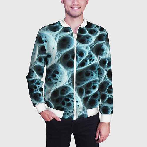 Мужской бомбер Белая пористая структура / 3D-Белый – фото 3