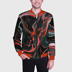 Бомбер мужской Красно-чёрный мрамор, цвет: 3D-красный — фото 2