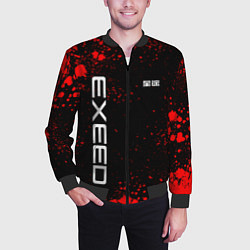 Бомбер мужской Exeed - красные брызги краски, цвет: 3D-черный — фото 2