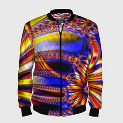 Бомбер мужской Психоделика стекло, цвет: 3D-черный