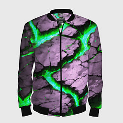 Бомбер мужской Треснувший камень зелёный, цвет: 3D-черный