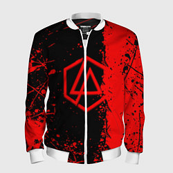 Бомбер мужской Linkin park краски всплеск текстура, цвет: 3D-белый