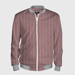 Бомбер мужской Пыльно-розовый в тонкую полоску, цвет: 3D-меланж