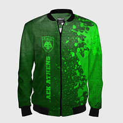 Бомбер мужской AEK Athens - green gradient по-вертикали, цвет: 3D-черный