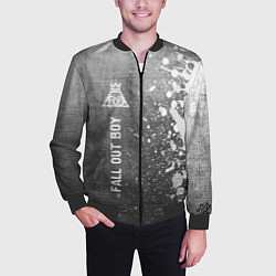 Бомбер мужской Fall Out Boy - grey gradient по-вертикали, цвет: 3D-черный — фото 2