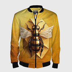 Бомбер мужской Пчела на золоте, цвет: 3D-черный