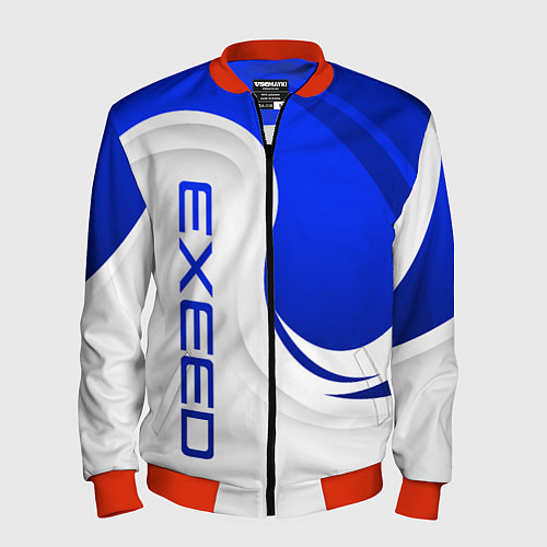 Мужской бомбер Exeed - синий и белый / 3D-Красный – фото 1
