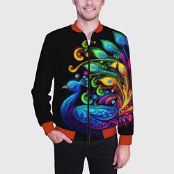 Бомбер мужской Neon peacock - art, цвет: 3D-красный — фото 2