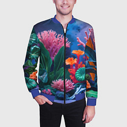 Бомбер мужской Подводные кораллы, цвет: 3D-синий — фото 2