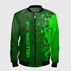 Бомбер мужской Hellsing - green gradient по-вертикали, цвет: 3D-черный