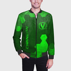 Бомбер мужской Changan - green gradient вертикально, цвет: 3D-черный — фото 2