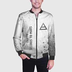Бомбер мужской Thirty Seconds to Mars - white gradient вертикальн, цвет: 3D-черный — фото 2