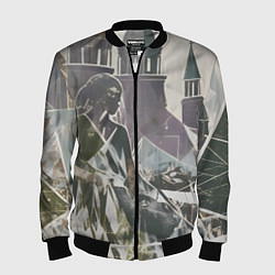 Бомбер мужской Отпечаток силуета, цвет: 3D-черный