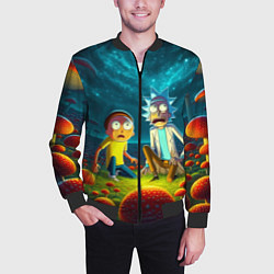 Бомбер мужской Rick and Morty on the fly agaric planet, цвет: 3D-черный — фото 2