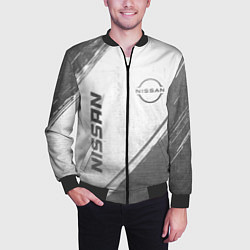 Бомбер мужской Nissan - white gradient вертикально, цвет: 3D-черный — фото 2