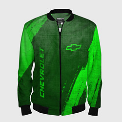 Бомбер мужской Chevrolet - green gradient вертикально, цвет: 3D-черный