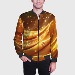 Бомбер мужской Золотая ткань с блестками, цвет: 3D-черный — фото 2