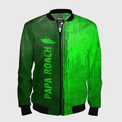 Бомбер мужской Papa Roach - green gradient по-вертикали, цвет: 3D-черный
