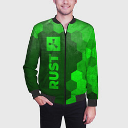 Бомбер мужской Rust - green gradient по-вертикали, цвет: 3D-черный — фото 2