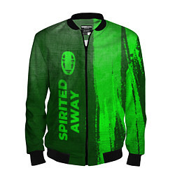 Бомбер мужской Spirited Away - green gradient по-вертикали, цвет: 3D-черный