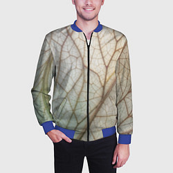 Бомбер мужской Прожилки листика, цвет: 3D-синий — фото 2