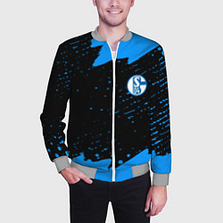 Бомбер мужской Schalke 04 fc blue color, цвет: 3D-меланж — фото 2
