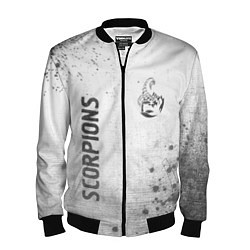 Бомбер мужской Scorpions - white gradient вертикально, цвет: 3D-черный