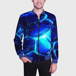 Бомбер мужской Синие плиты лед, цвет: 3D-синий — фото 2