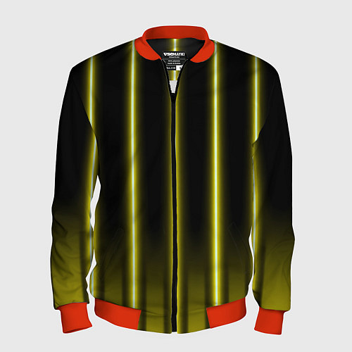 Мужской бомбер Neon yellow / 3D-Красный – фото 1
