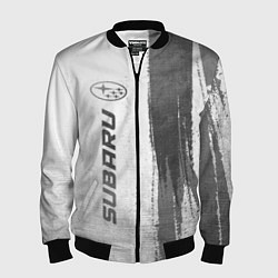 Бомбер мужской Subaru - white gradient по-вертикали, цвет: 3D-черный
