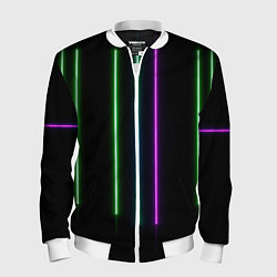 Бомбер мужской Neon stripes, цвет: 3D-белый