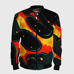 Бомбер мужской Оранжевые разломы текстура, цвет: 3D-черный