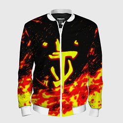 Бомбер мужской Doom огненное лого, цвет: 3D-белый