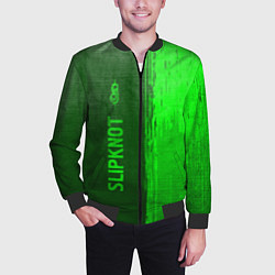 Бомбер мужской Slipknot - green gradient по-вертикали, цвет: 3D-черный — фото 2