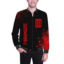 Бомбер мужской Paramore - red gradient вертикально, цвет: 3D-черный — фото 2