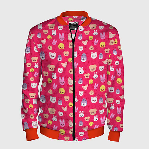Мужской бомбер Skzoo pattern pink / 3D-Красный – фото 1