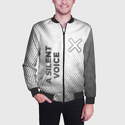 Бомбер мужской A Silent Voice - white gradient вертикально, цвет: 3D-черный — фото 2